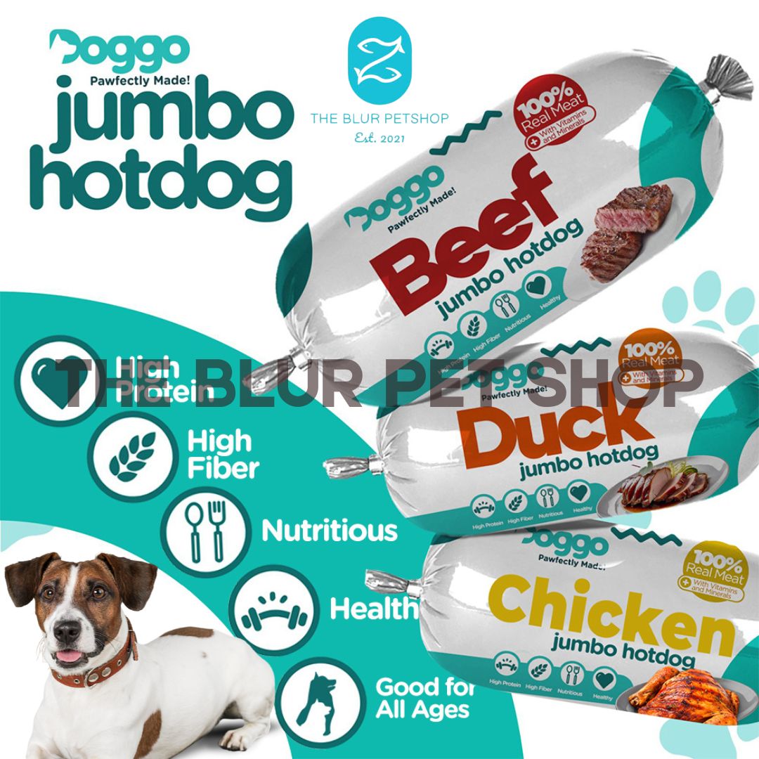 100g Doggo Jumbo Hotdog Treat Snack Dog Dogs All Stages Adult Puppy ...