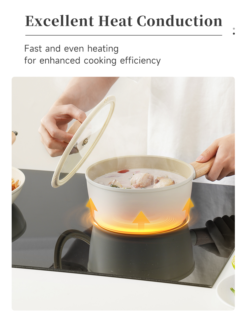 INSSA Non-Stick Pan Set 4/5Pcs Upgrade Ceramic Coated Cookware Suitable ...