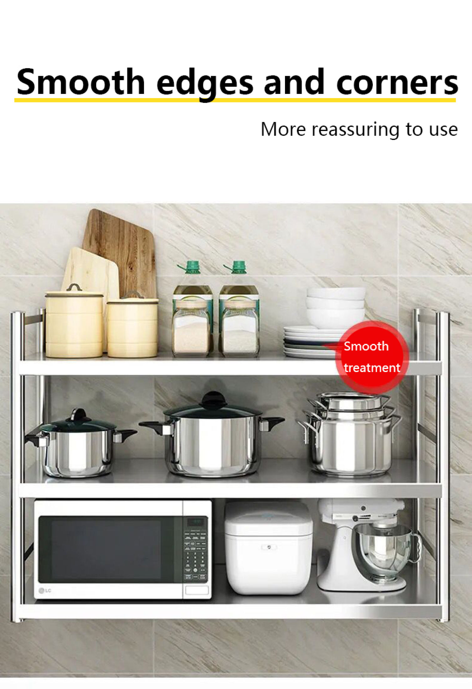 2-layer stainless steel storage rack Wall-Mounted Storage Rack ...