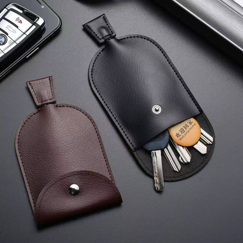 Leather Car Key Case Multifunction Organizer Pull Out Design Large ...