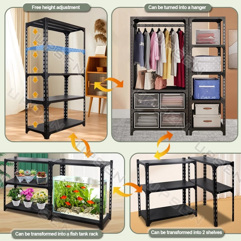 6 Layer Steel Rack Heavy Duty Metal Rack Boltless Shelf Organizer ...