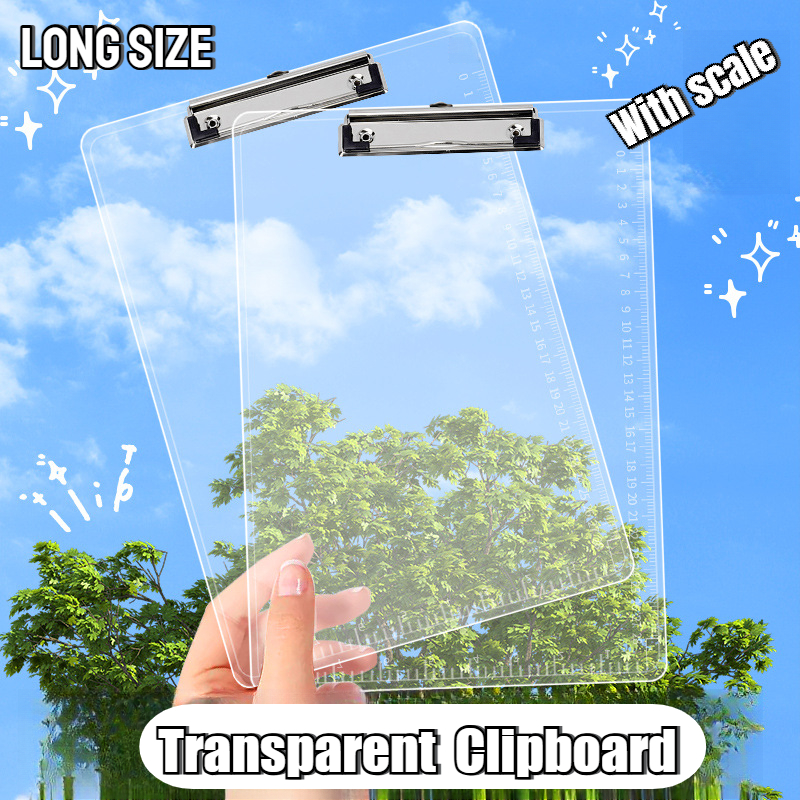 Long Size Clipboard with Scale File Folders Paper Organizer Transparent ...