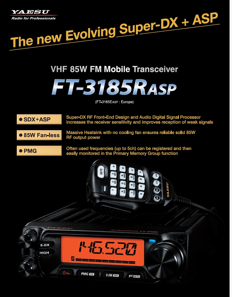 Yaesu Radio FT-3185R ASP 85W 144MHz (2m) FM Mobile Transceiver | Shopee ...