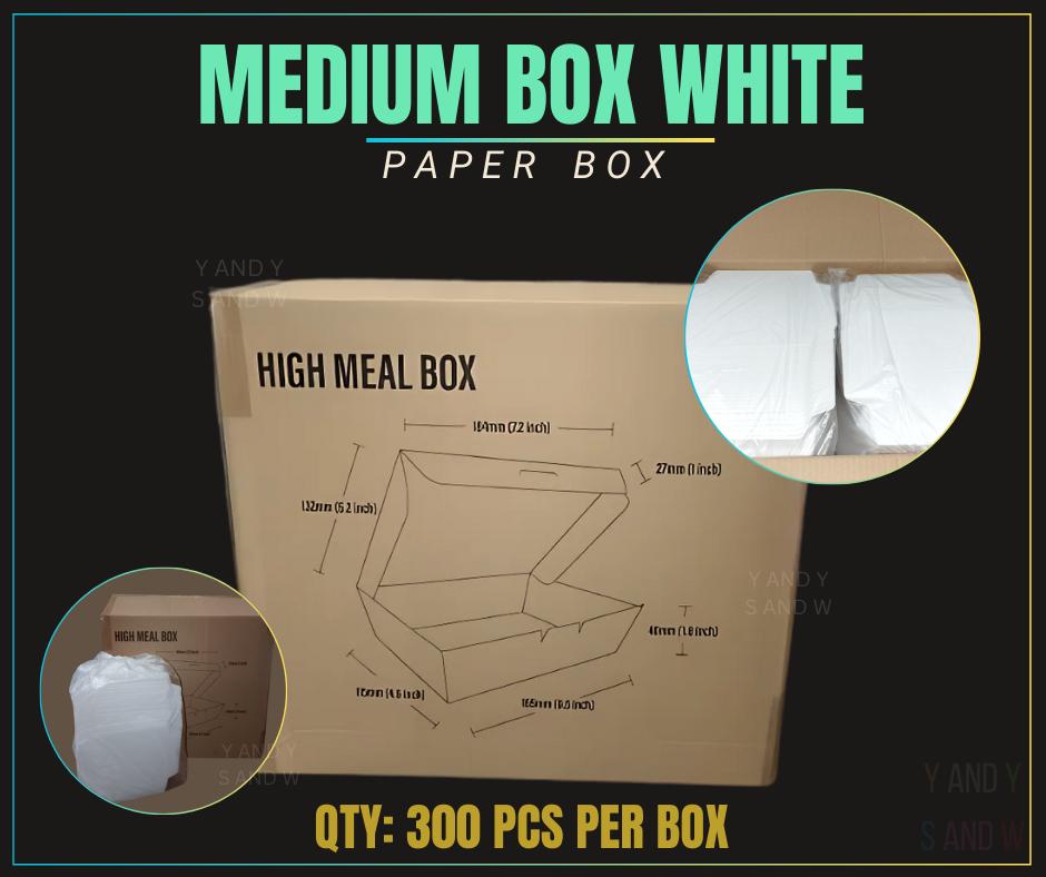 Paper Take-out Box Medium white (300 pieces) ,LB1, High Meal box ...
