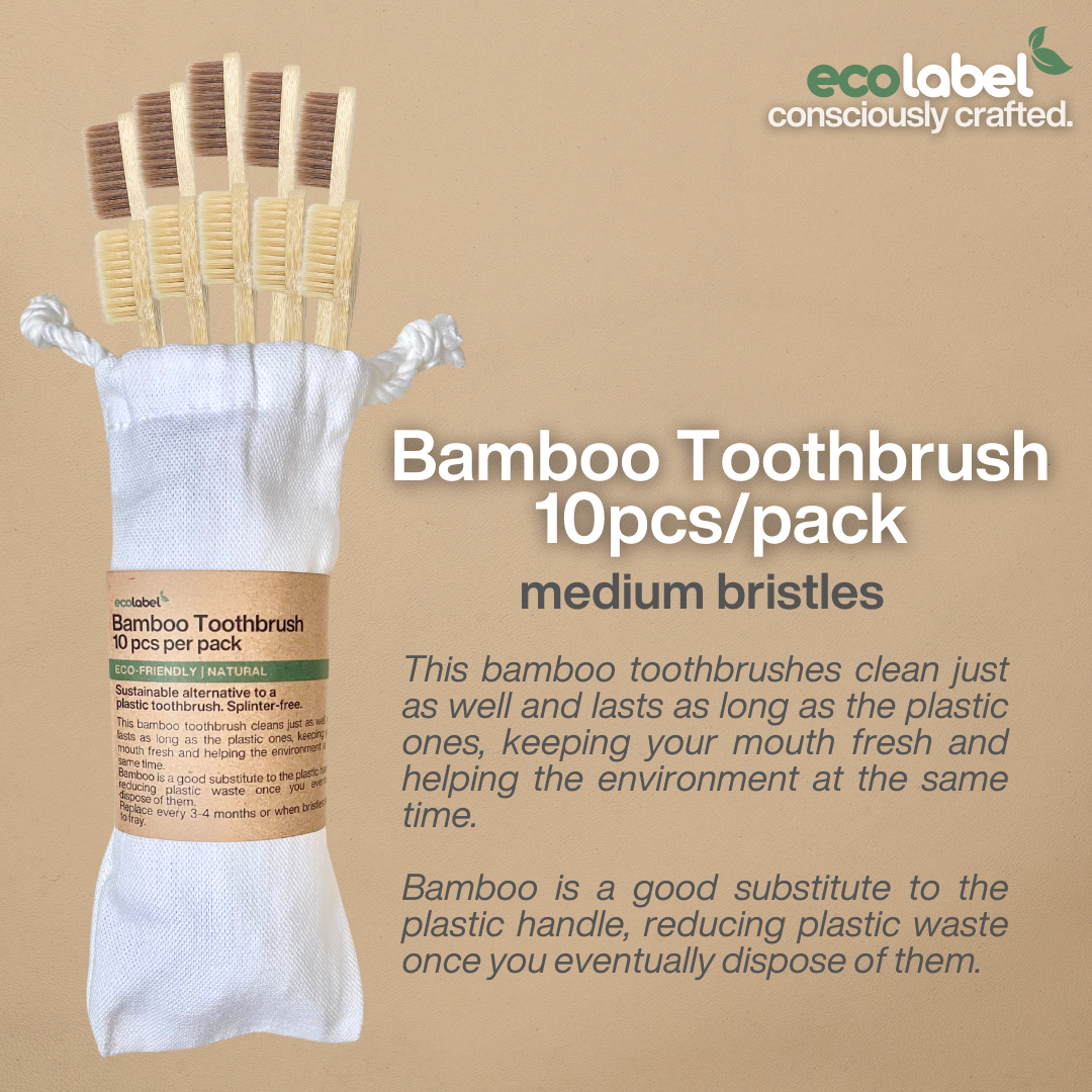 Eco-Friendly Bamboo Toothbrush 10pcs per pack 100% Biodegradable ...