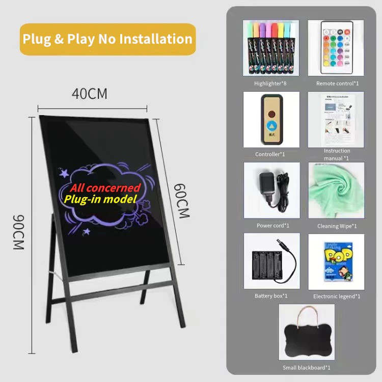 LED Neon Light Writing Board with stand Drawing Board LED Lighting Menu ...