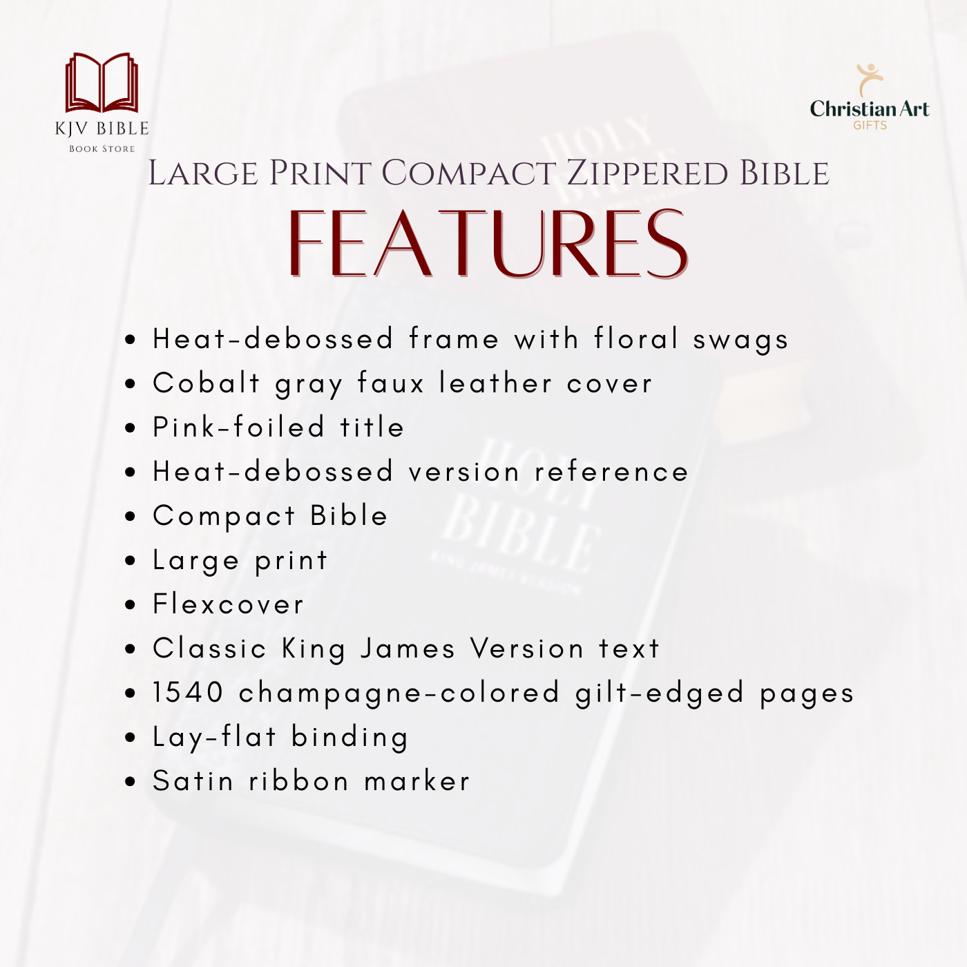 KJV249 | King James Version Large Print Compact Bible with Zipper ...