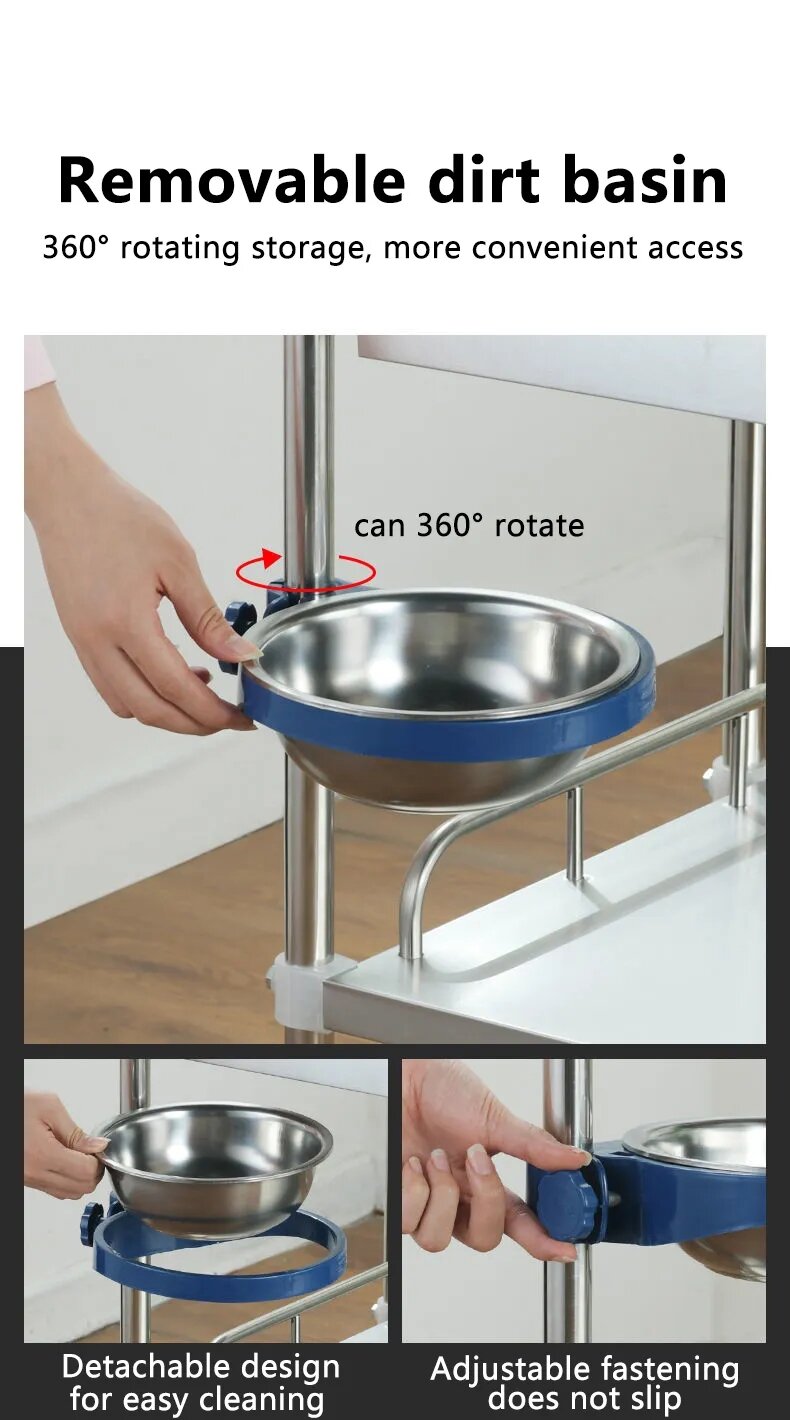 Medical Trolley Stainless Steel Treatment Car Hospital Storage Rack ...