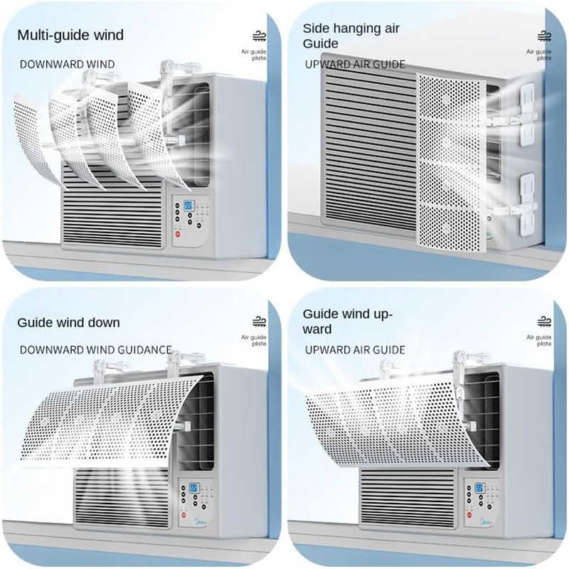 Universal AC Vent Deflector Adjustable 4 Baffles for Window Aircon ...