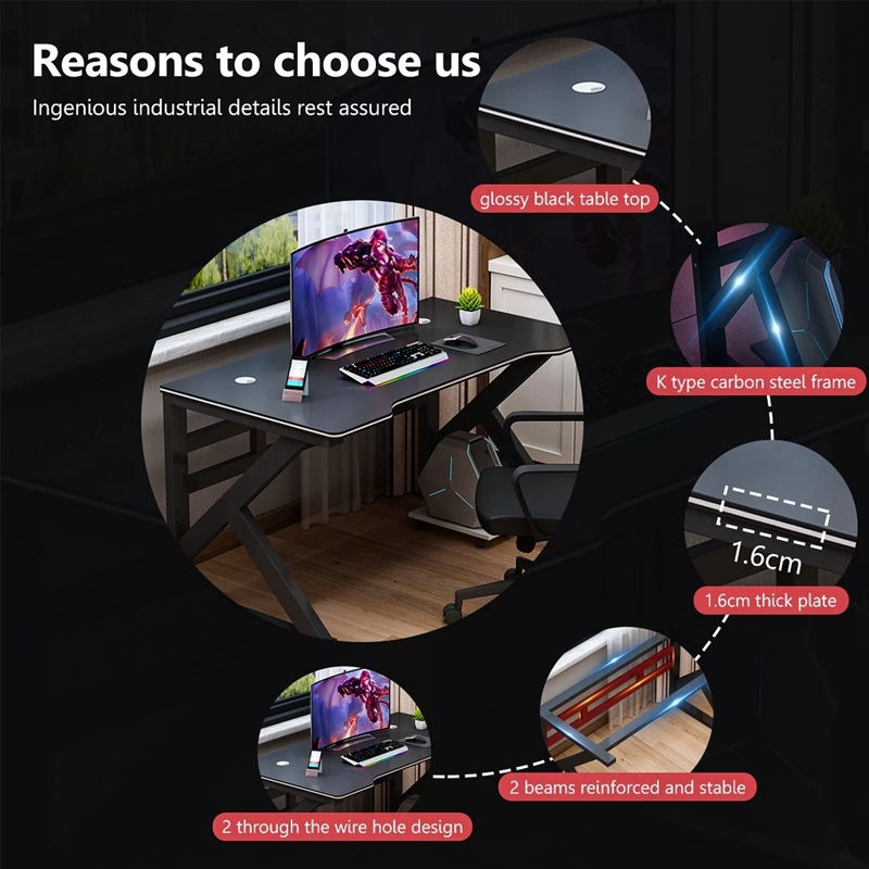 Computer Desk Modern Home Desk Student Learning Writing Desk 120cm PC ...