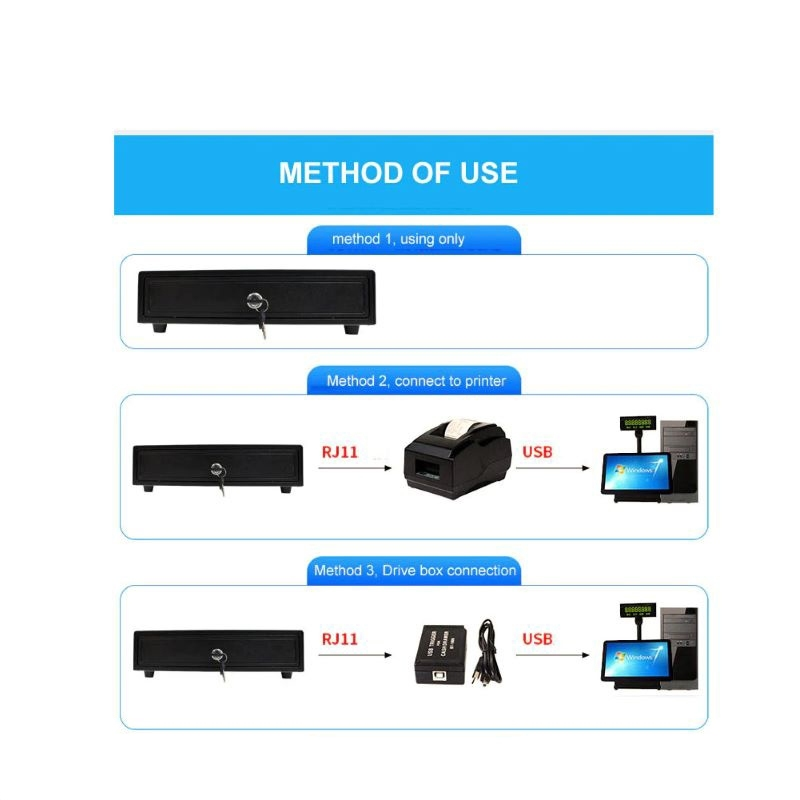 EXPOSE Cash Drawer cashier cash box money with lock Mini Printer ...