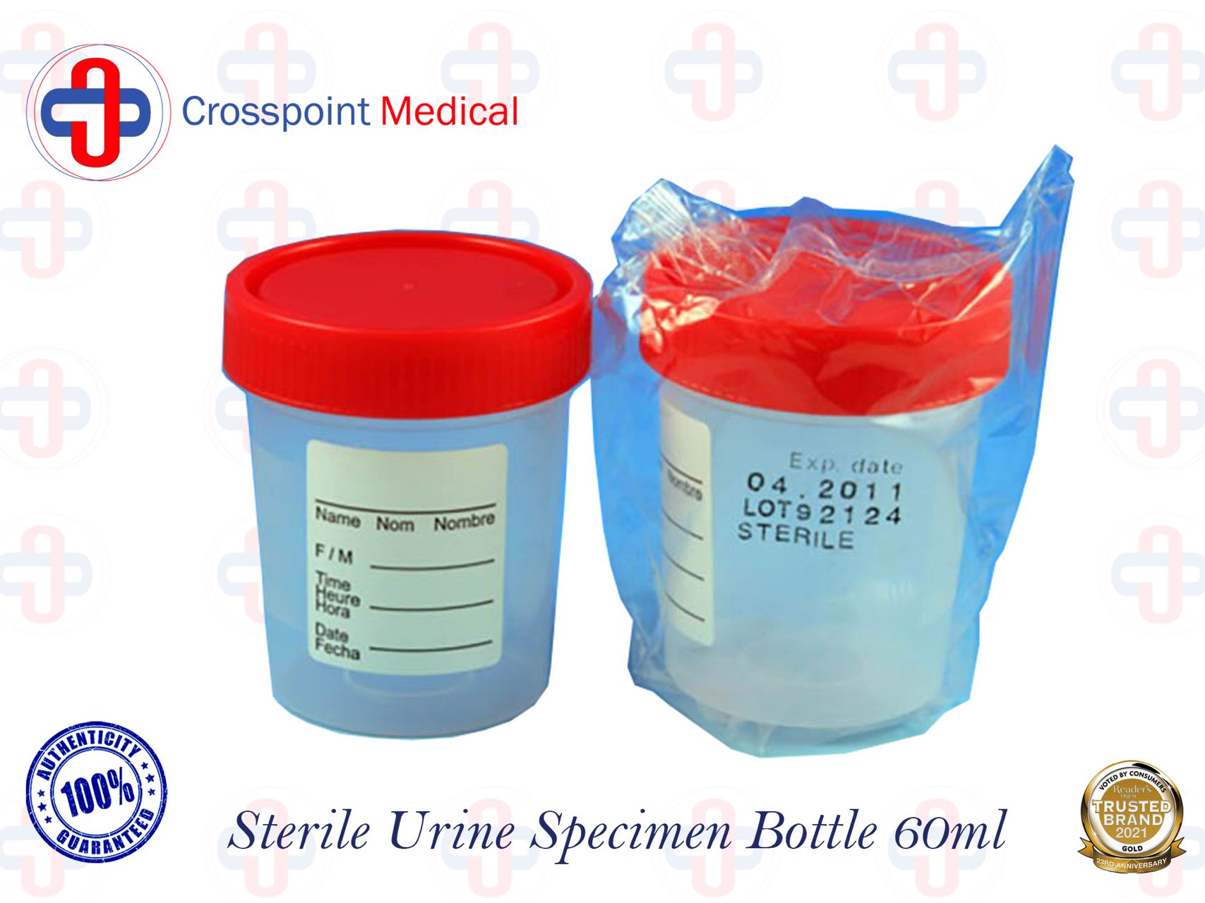 Crosspoint Specimen container Stool with Spoon Sterile plastic screw ...