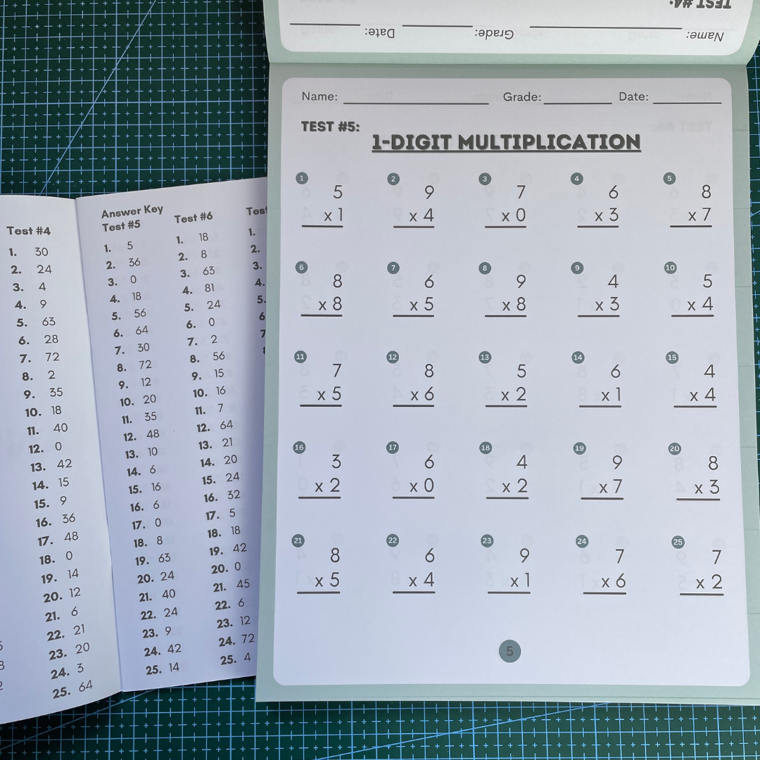 Grade 1, 2, 3, 4, 5, 6 - MATH WORKBOOK - Multiplication Practice - 1850 ...