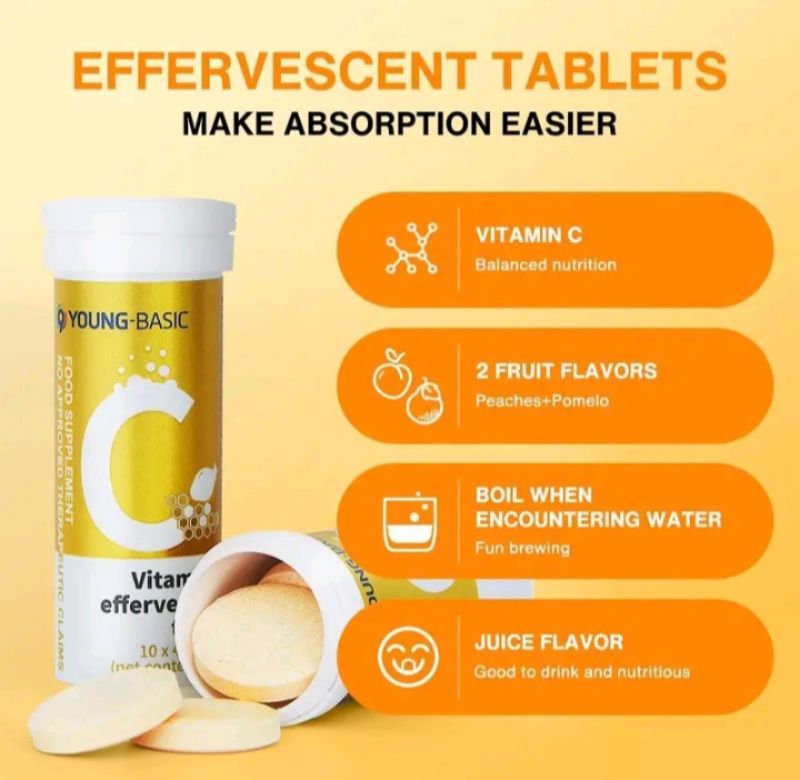 999 Young Basic Vitamin C Effervescent Tablets 40g/pcsx10pcs | Shopee ...