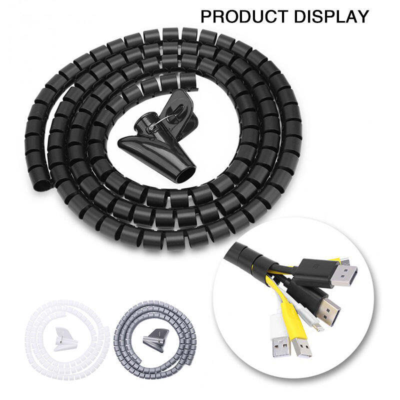 Cable Holder Organizer, 28mm Flexible Spiral Tube Wire Management Cord ...