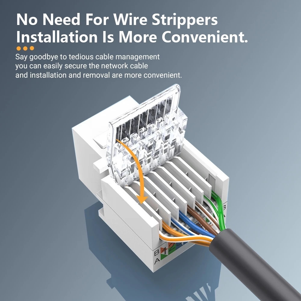 NetCraft 1PCS Cat6 RJ45 Tool-Less No Punch Down Tool Required Keystone ...