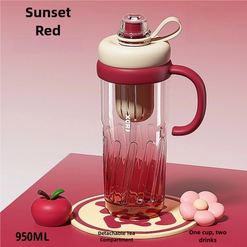 ECOTECH straw ice water bottle large capacity high value gradient color ...