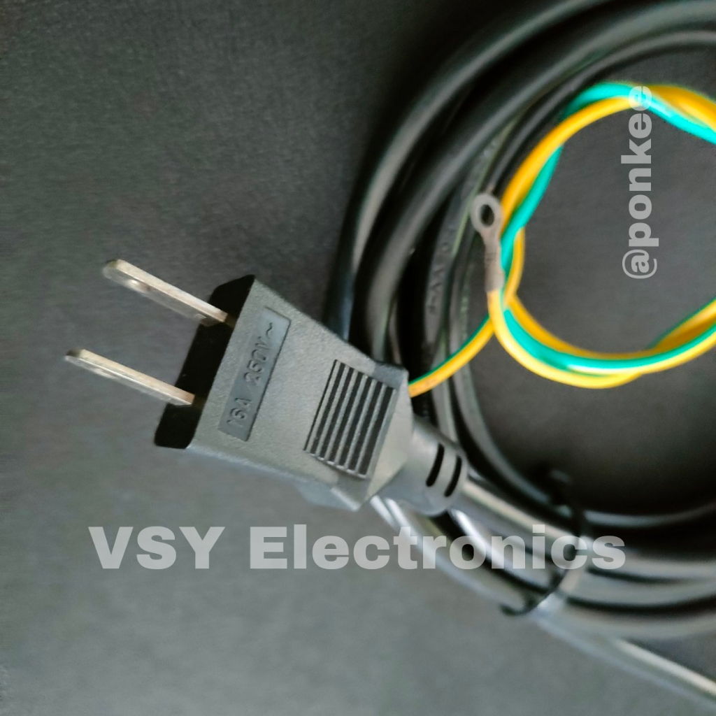 3m 3c x 1.0mm Gauge 16 AC Cord 2 Prong Philippine / US Plug with Ground ...