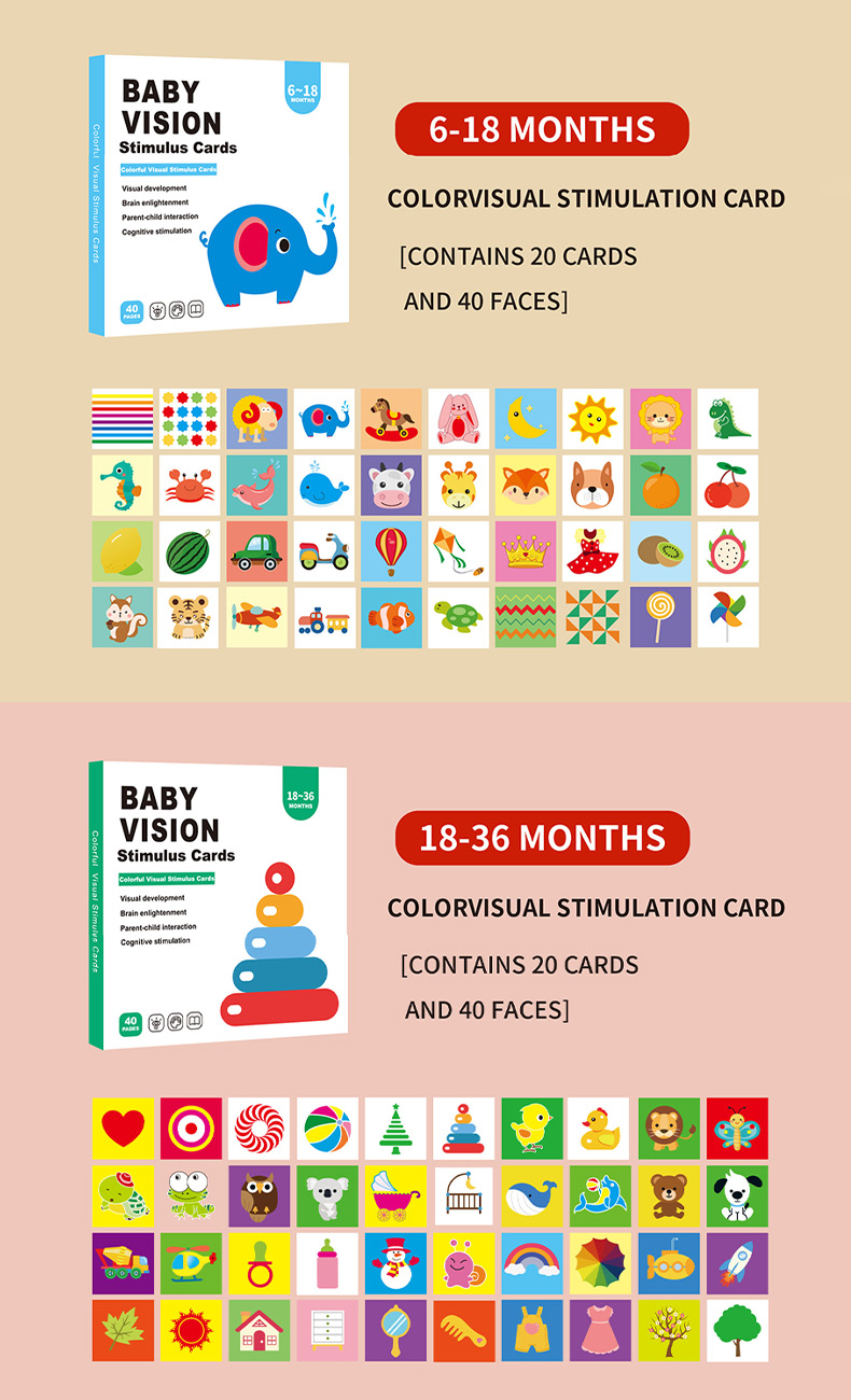 Baby Pro Baby Visual Stimulation Cards for Ages 0-36 months Black/White ...