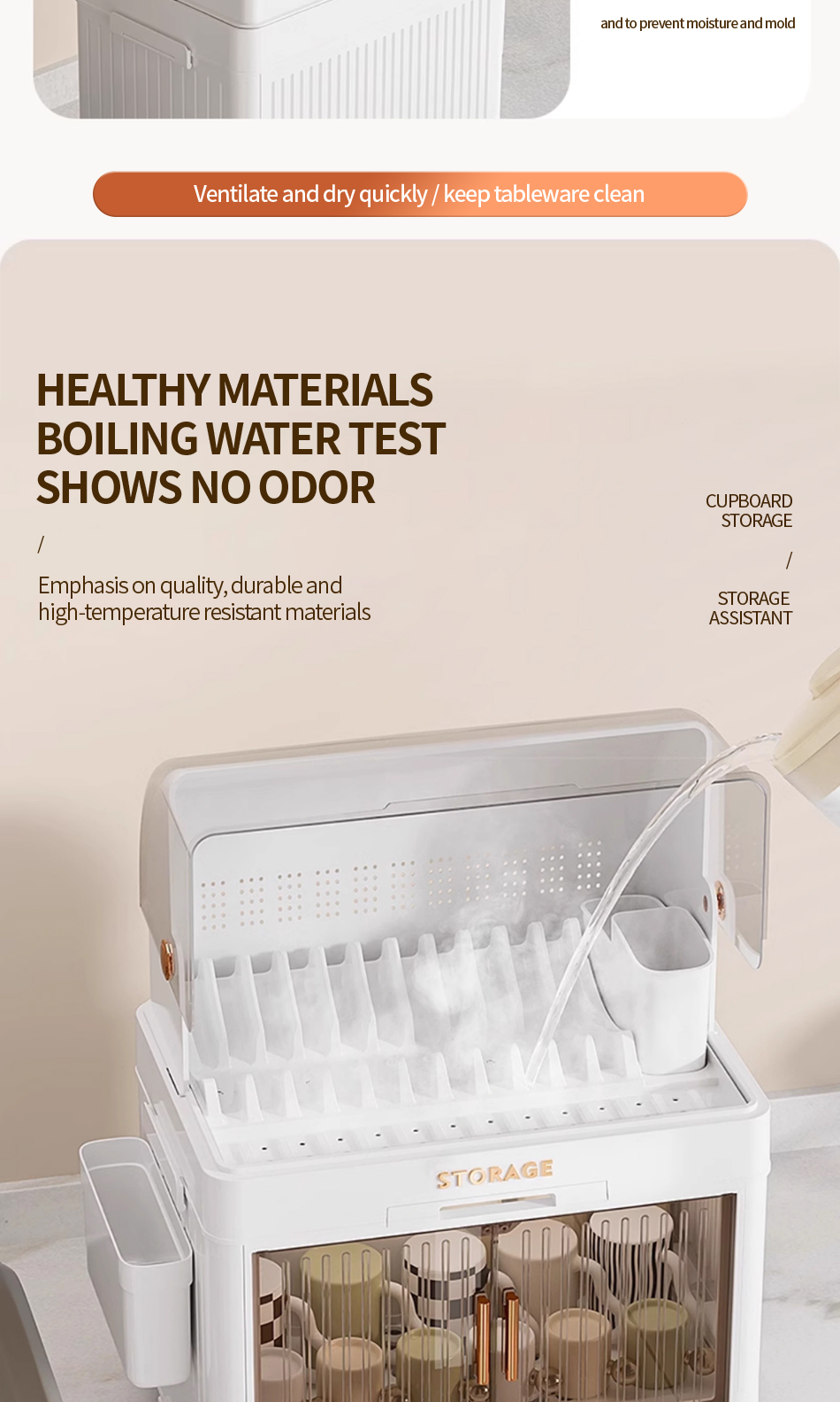 DRG Plastic Dish Cabinet Foldable Dish Drainer Drying Rack Aesthetic ...