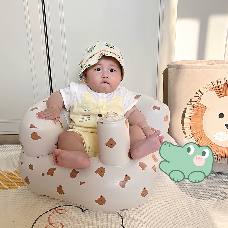 SeaISee Baby Support Seat Sofa Plush Soft Animal Shaped Baby Learning To Sit Chair Keep Sitting Posture Comfortable For 3-14 Months Baby (Pink