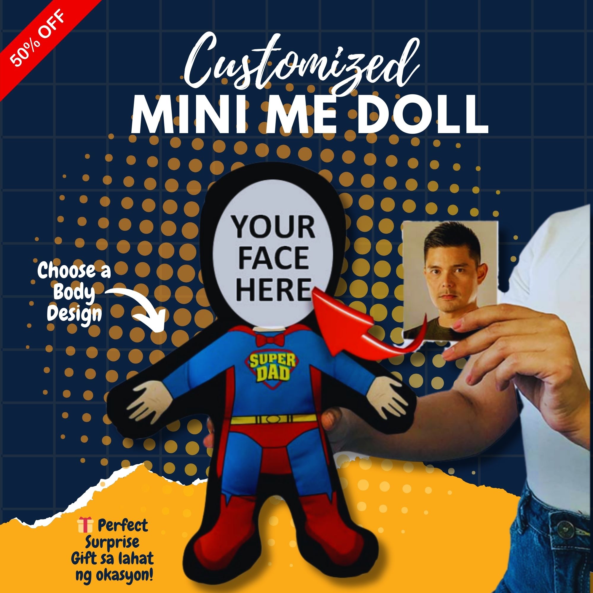 Mini Me Customized Human Doll MALE Caricature 43x29 cm Gift Idea for ...