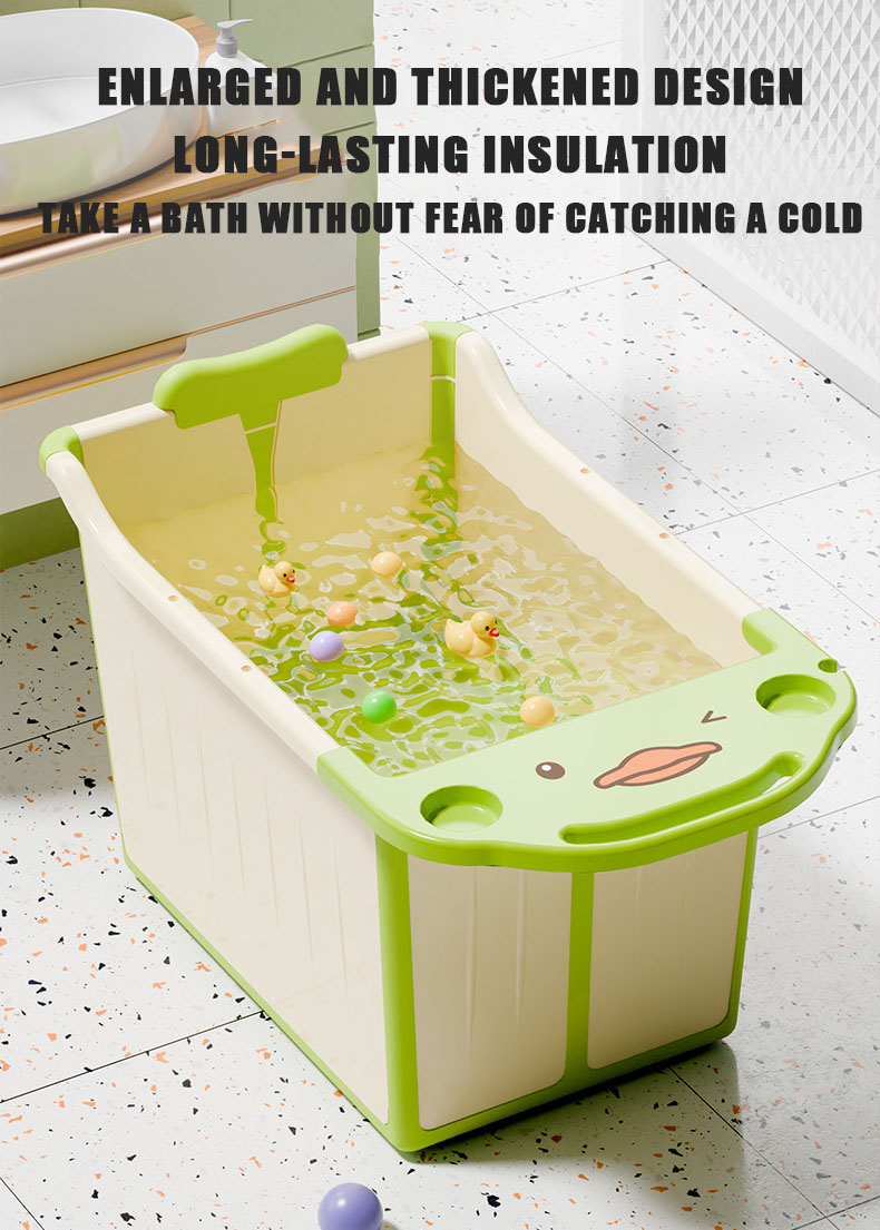 Baby Bath Tub Set Foldable Bathtub With Drainage Hole Stool Shower Bath ...