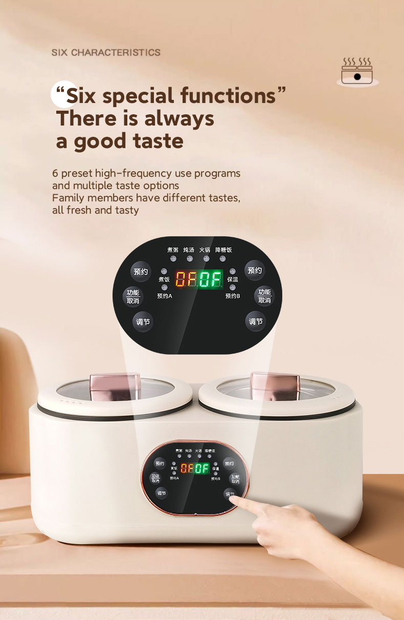 3.6L Dual Non-stick Liner Smart Rice Cooker 1000W Multifunctional ...