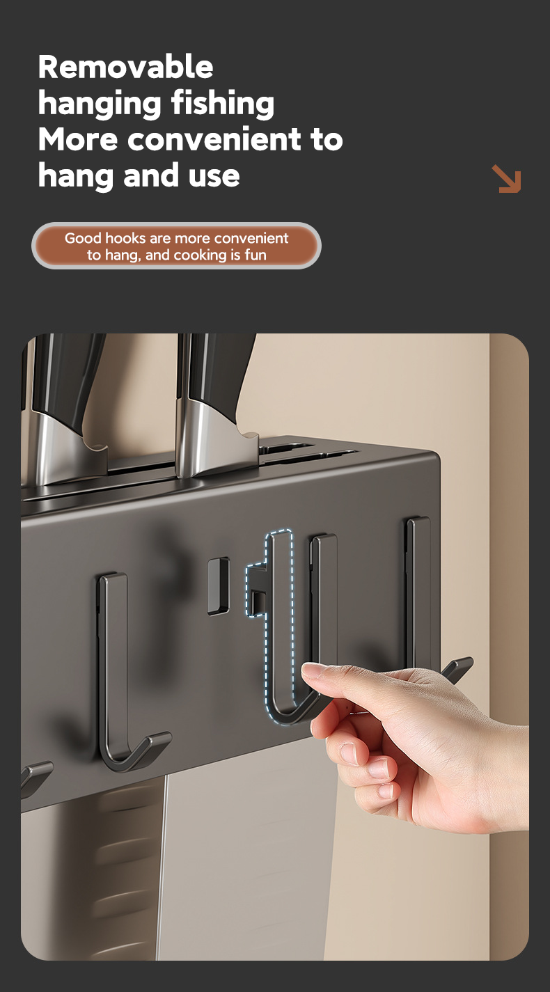 Multifunctional Knife Holder Wall Mounted Kitchen Storage Rack ...