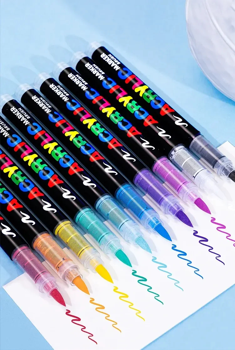 24/60 Colors Acrylic Marker Pen for Rock Painting, Art Supplies Markers ...