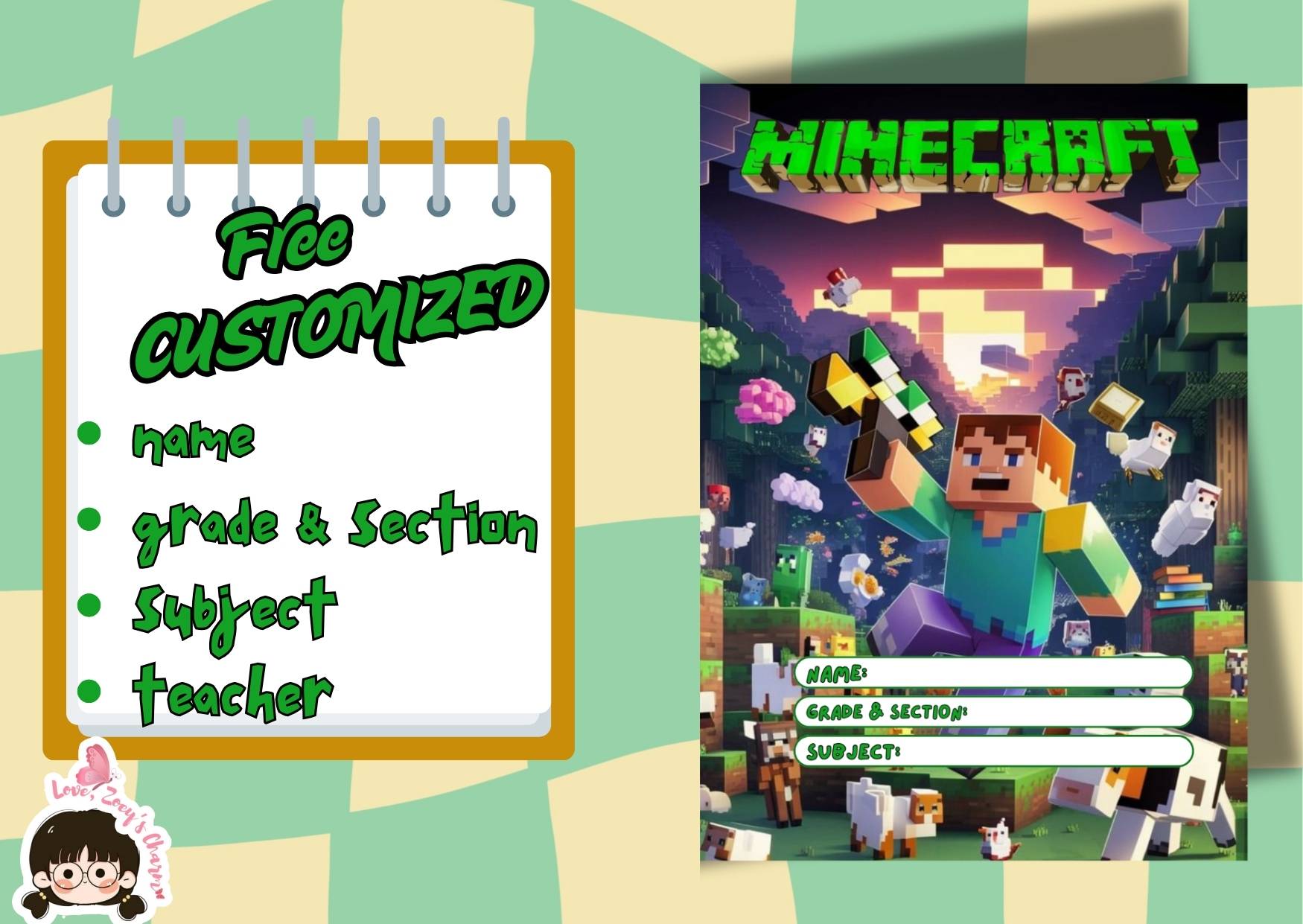 MINECRAFT STAPLED NOTEBOOK WRITING COMPOSITION | Shopee Philippines