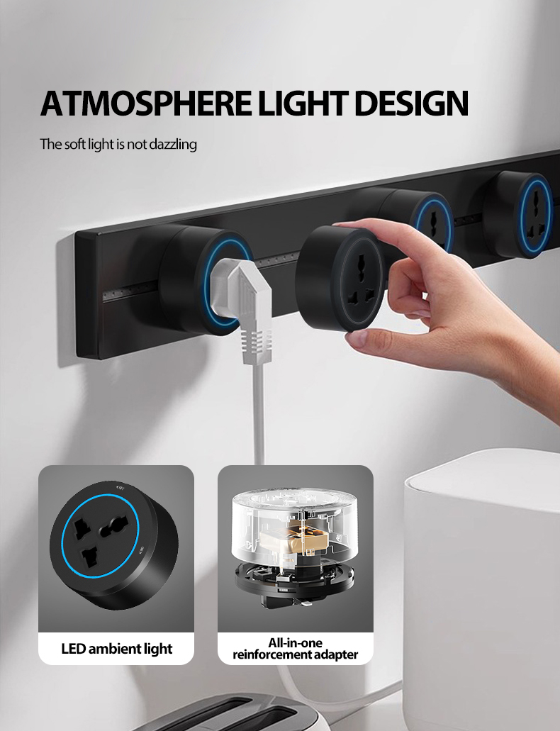 Wall Mounted Modern Wall Socket Removable Power Track Socket With ...