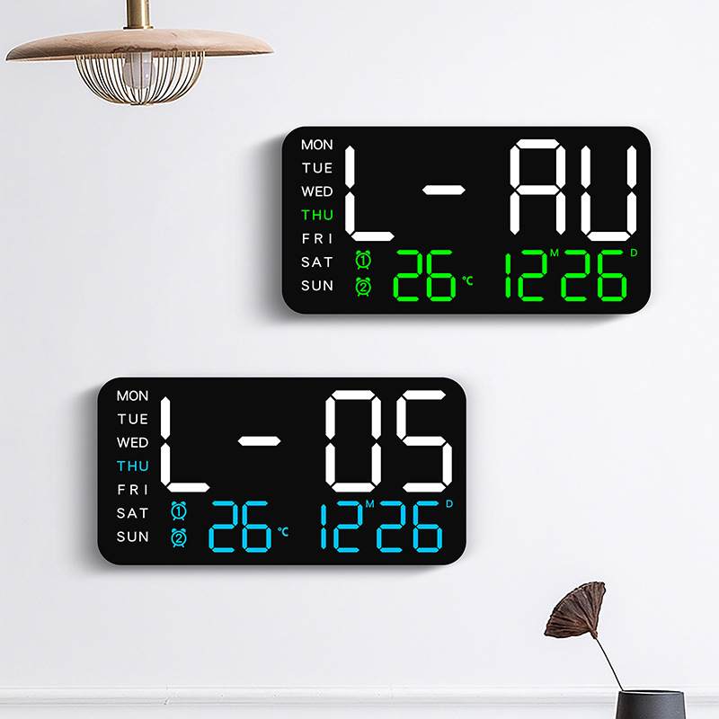6617 Large Digital Wall Clock Temp Date Week Display USB Table Clock ...