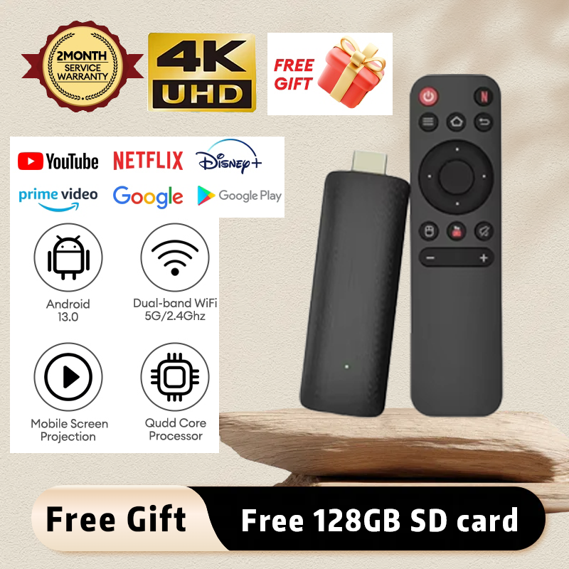 4K HD TV Stick Android 13.0 HDMI 4+64GB Wifi Smart Media Player Mini TV ...