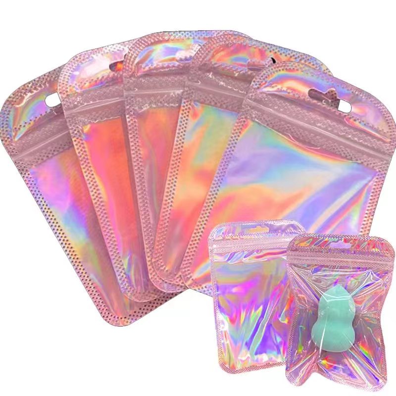 50PCS Laser Holographic Bag Gift Packaging Cosmetics Storage Pouch ...