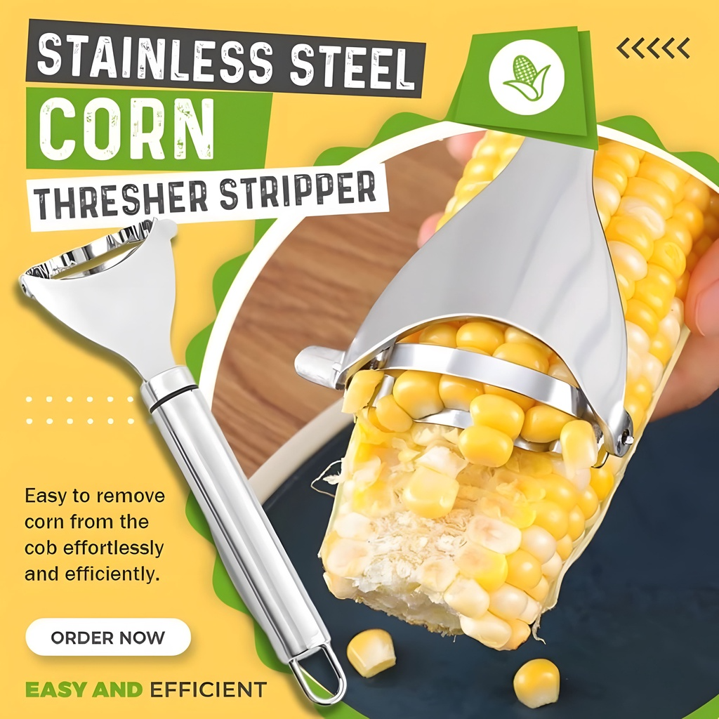 Stainless Steel Corn Sheller Easy-Grip Corn Husk Kernel Remover Safe ...