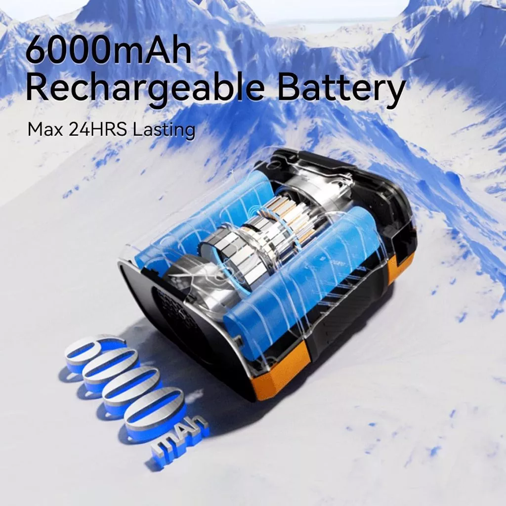 6000mA Portable Waist Fan USB Air Conditioning Rechargeable Hanging