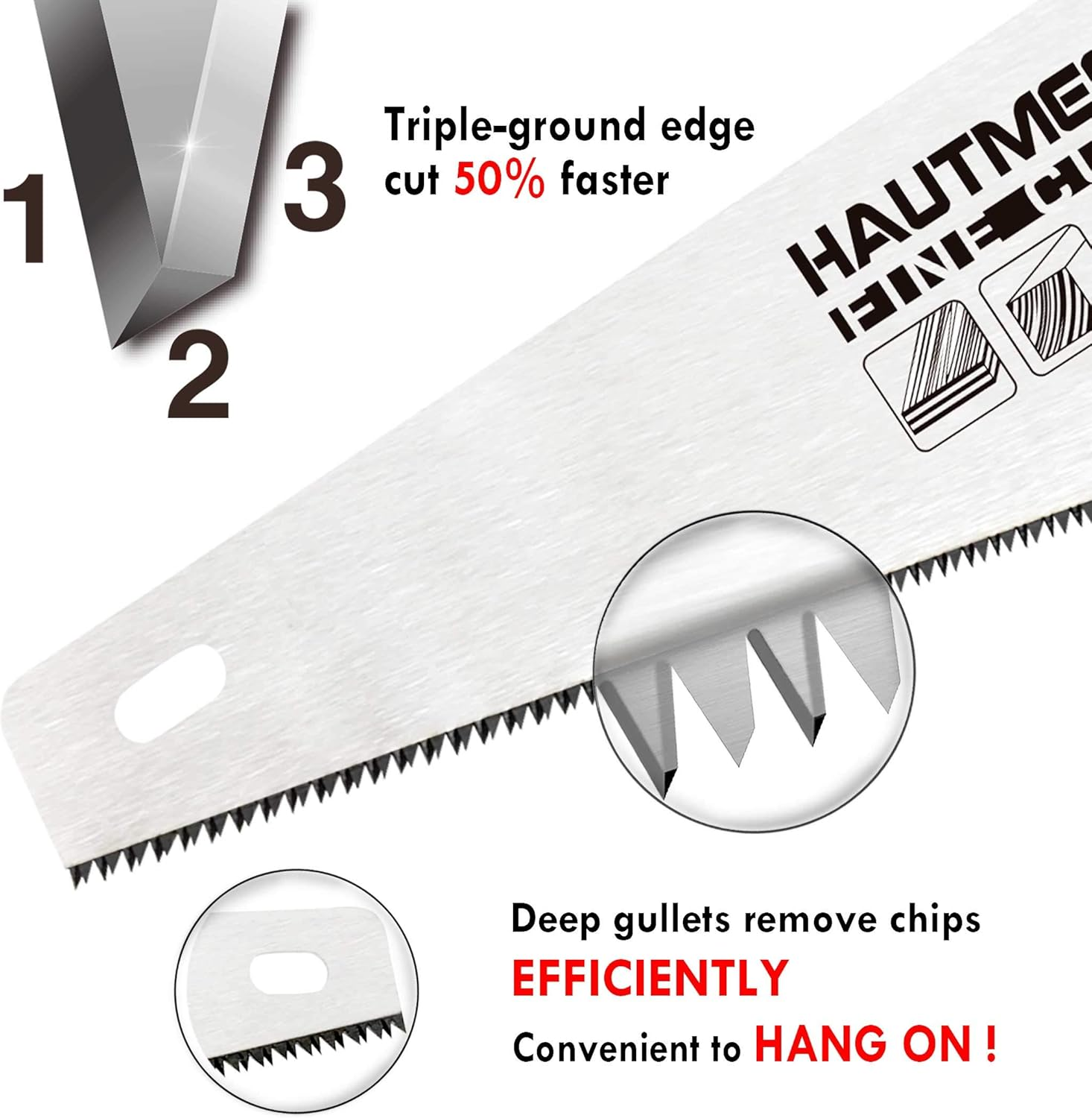 MMT Crosscut Handsaw 18inch hand saw wood cutting Wooden handle miter ...