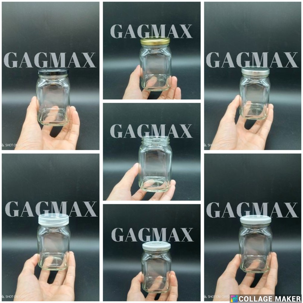 250ml M7438 Square Glass Jar (free shrinkable cap seal) | Shopee ...