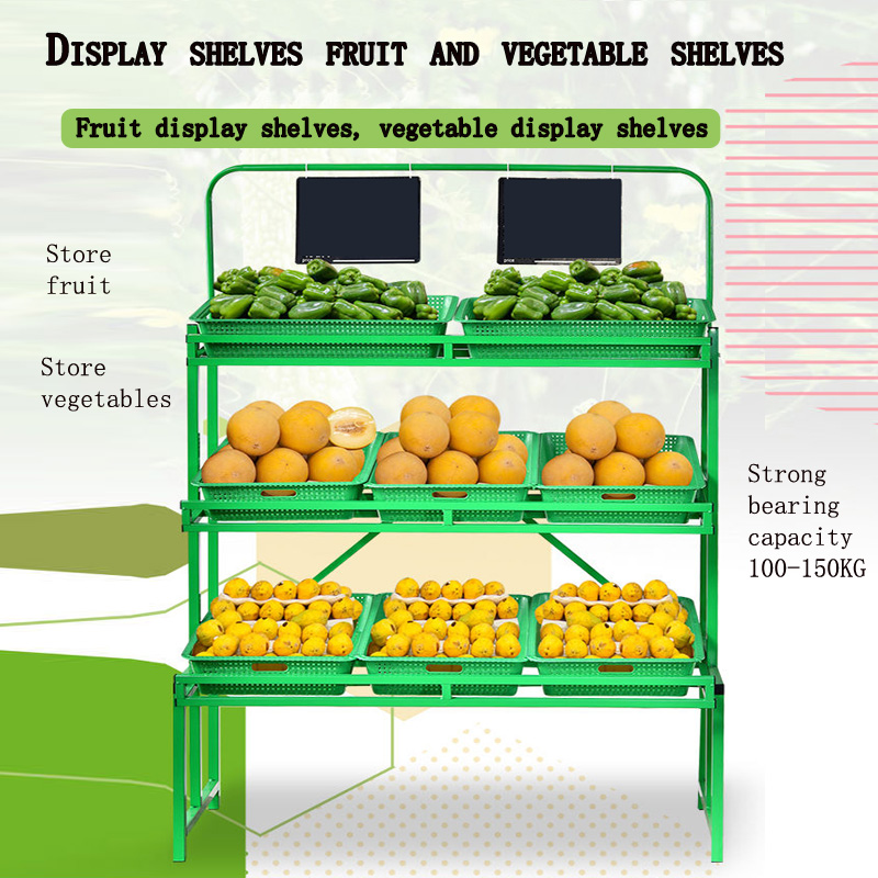 Convenience store fruit and vegetable rack shelf supermarket fruit ...