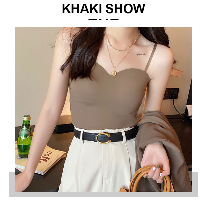 Zarutug Padded Crop Top Push Up Spaghetti Tank Inner Top Camisole ...