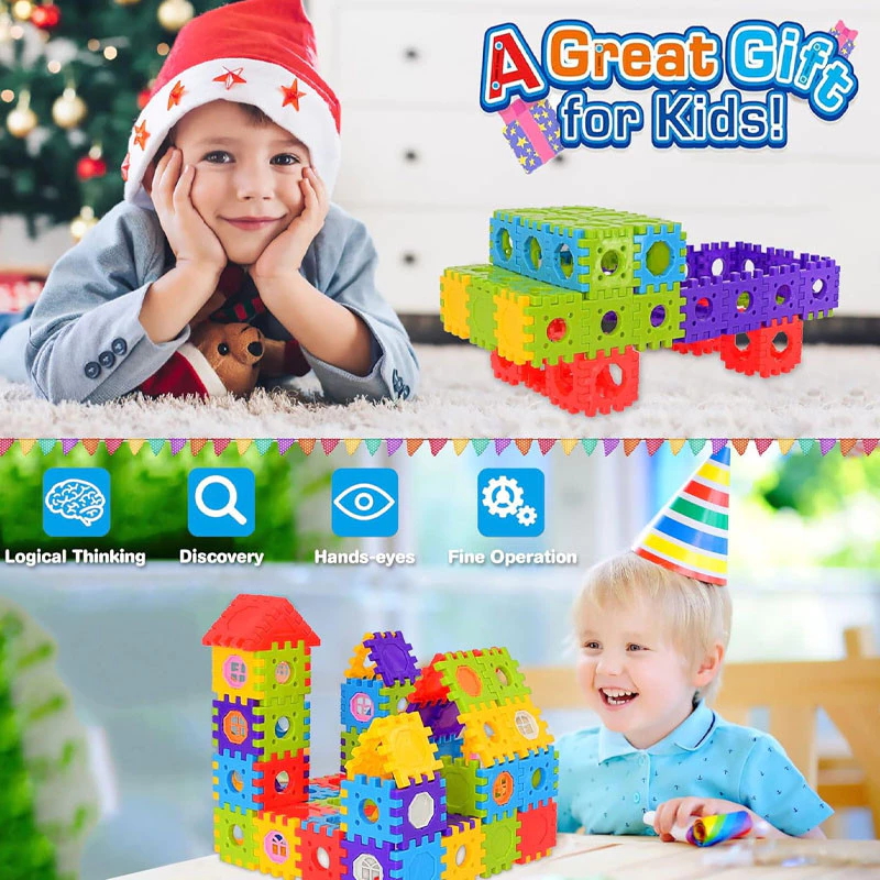 Kids DIY House Building Blocks Assembly Toys Educational Large Particle ...