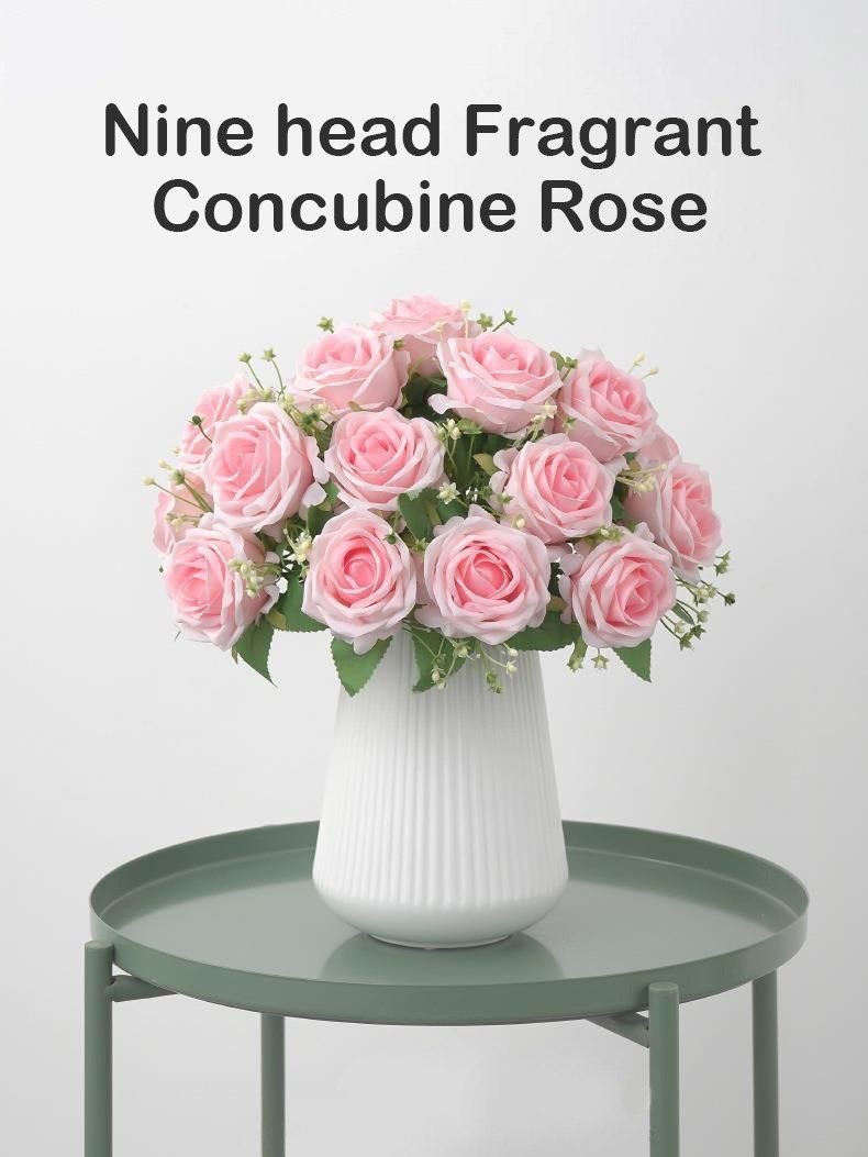 9 Heads Artificial Rose 38cm Bouquet Set Waterproof Home Decor Wedding ...