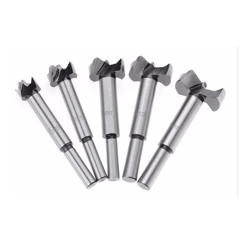 5PCS Auger Drill Forstner Bit Set 15-35mm Hinge Boring Woodworking Hole ...