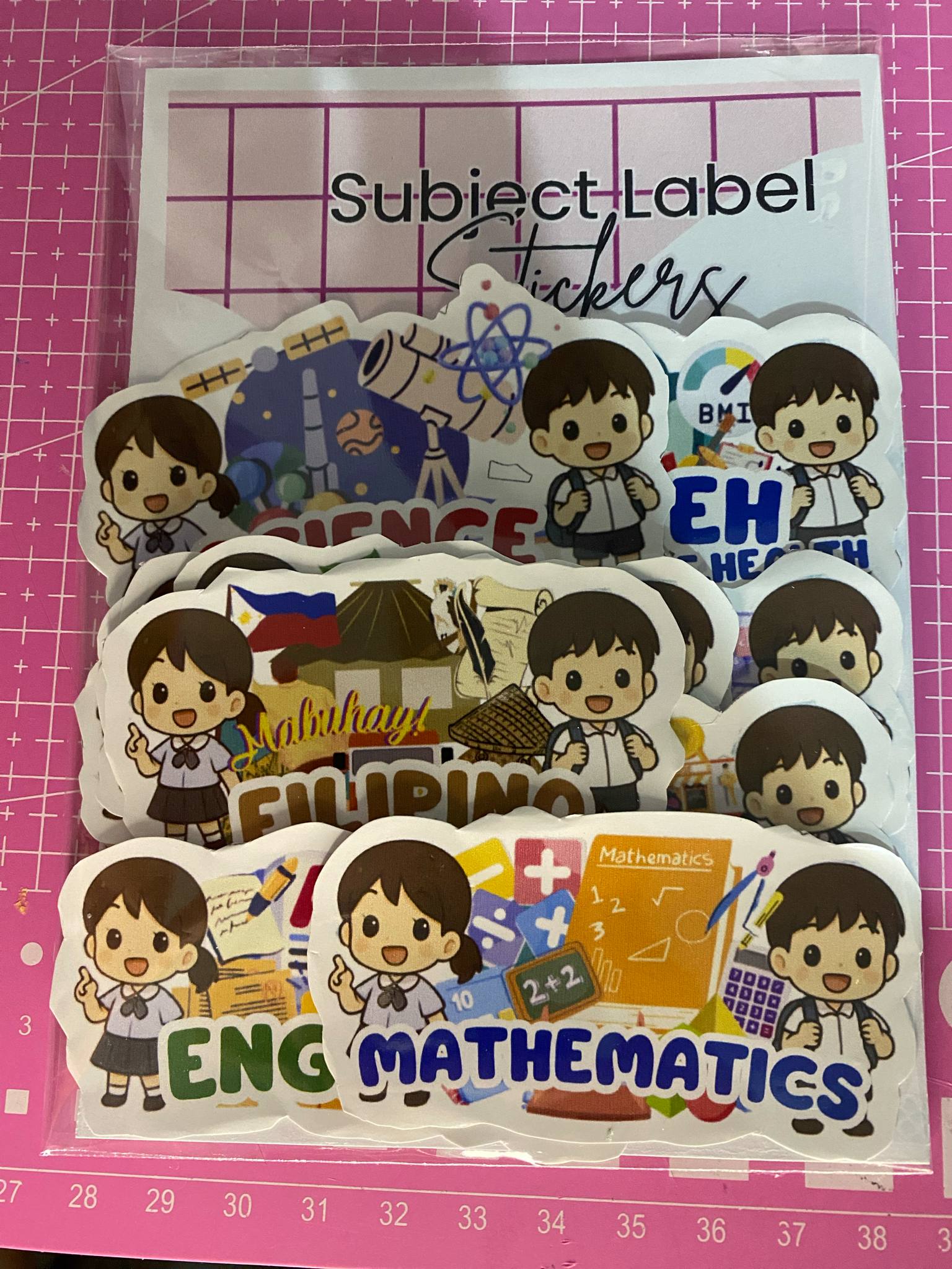subject label sticker for notebook cold laminated and waterproof ...