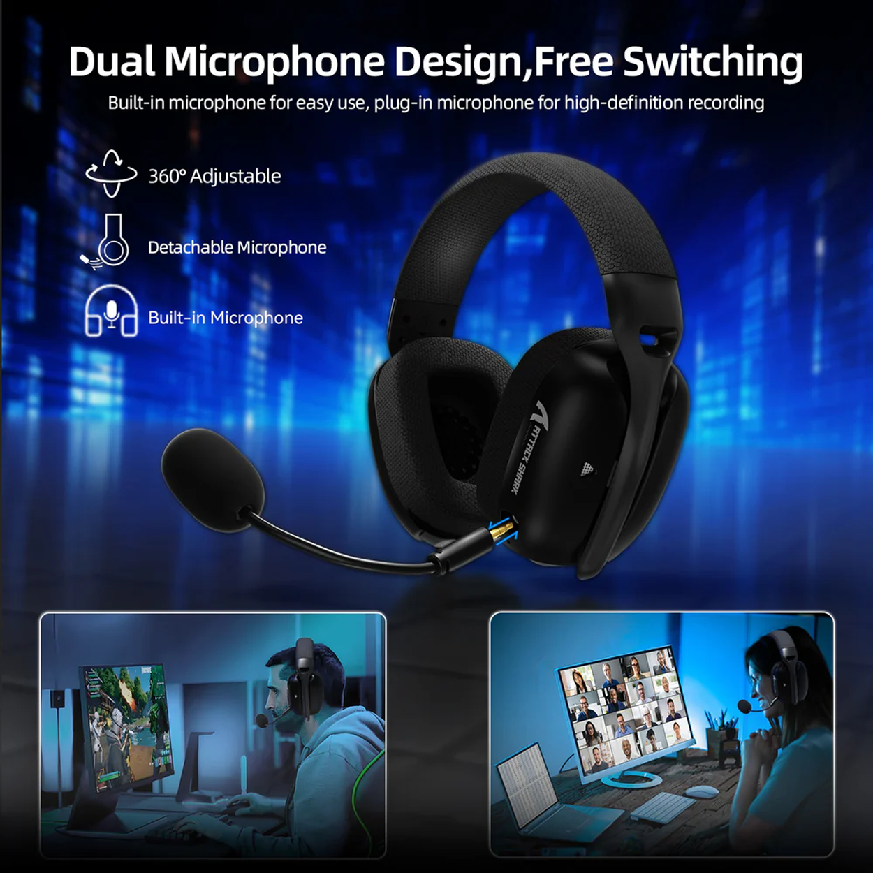 Attack Shark L80 PRO Tri-Mode Wireless Dual Microphone Lightweight Low ...