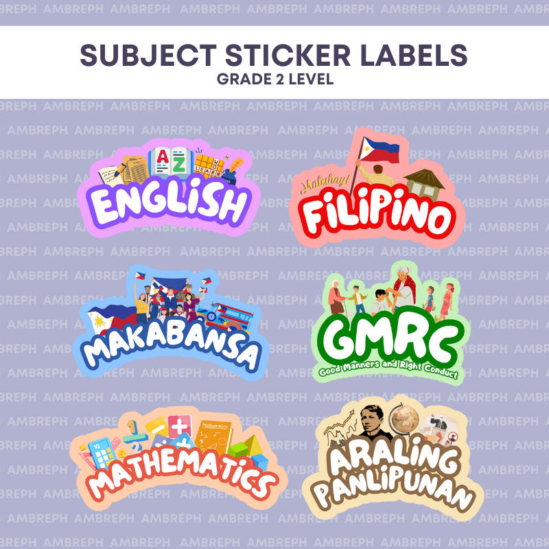 AMBREPH: SUBJECT LABEL STICKERS (SETB) PRICE PER SET l NOTEBOOK BOOKS ...