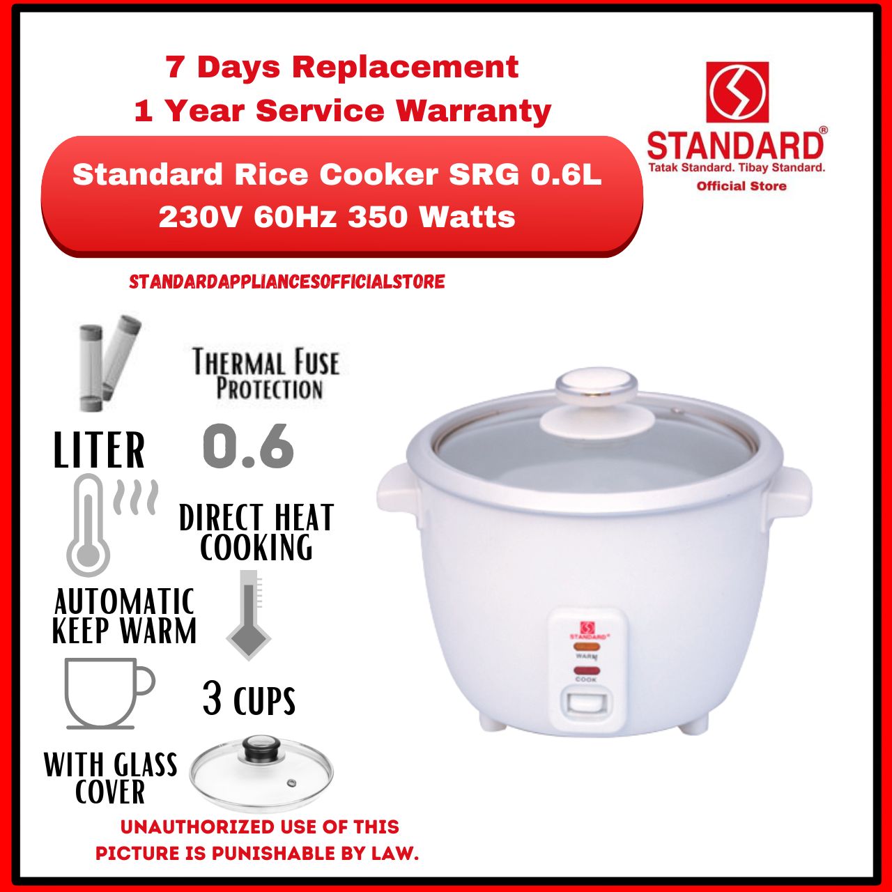 Standard Rice Cooker SRG for 2-3 persons Shopee Philippines