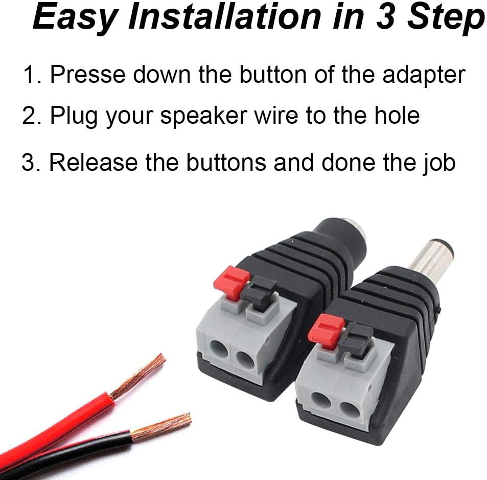 ALLAN RAC DC Power Connector Plug Male & Female 5.5mm x 2.1mm Power ...