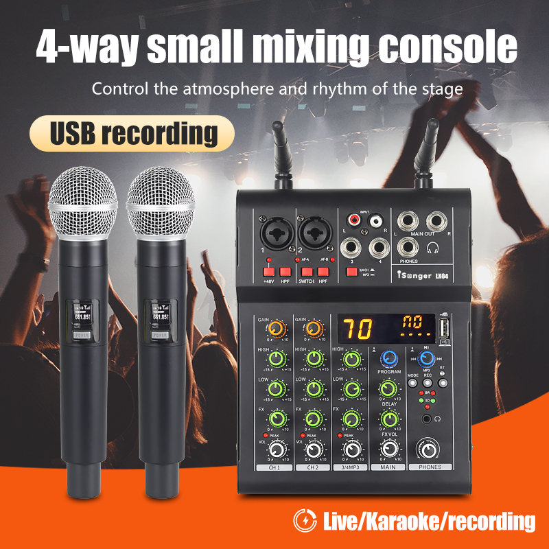 Professional Mini Audio 6 Channel USB MP3 Computer Mixer, Wireless ...